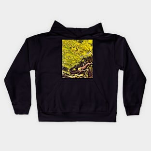 Banana Bread - Abstract Acrylic Pour Painting Kids Hoodie
